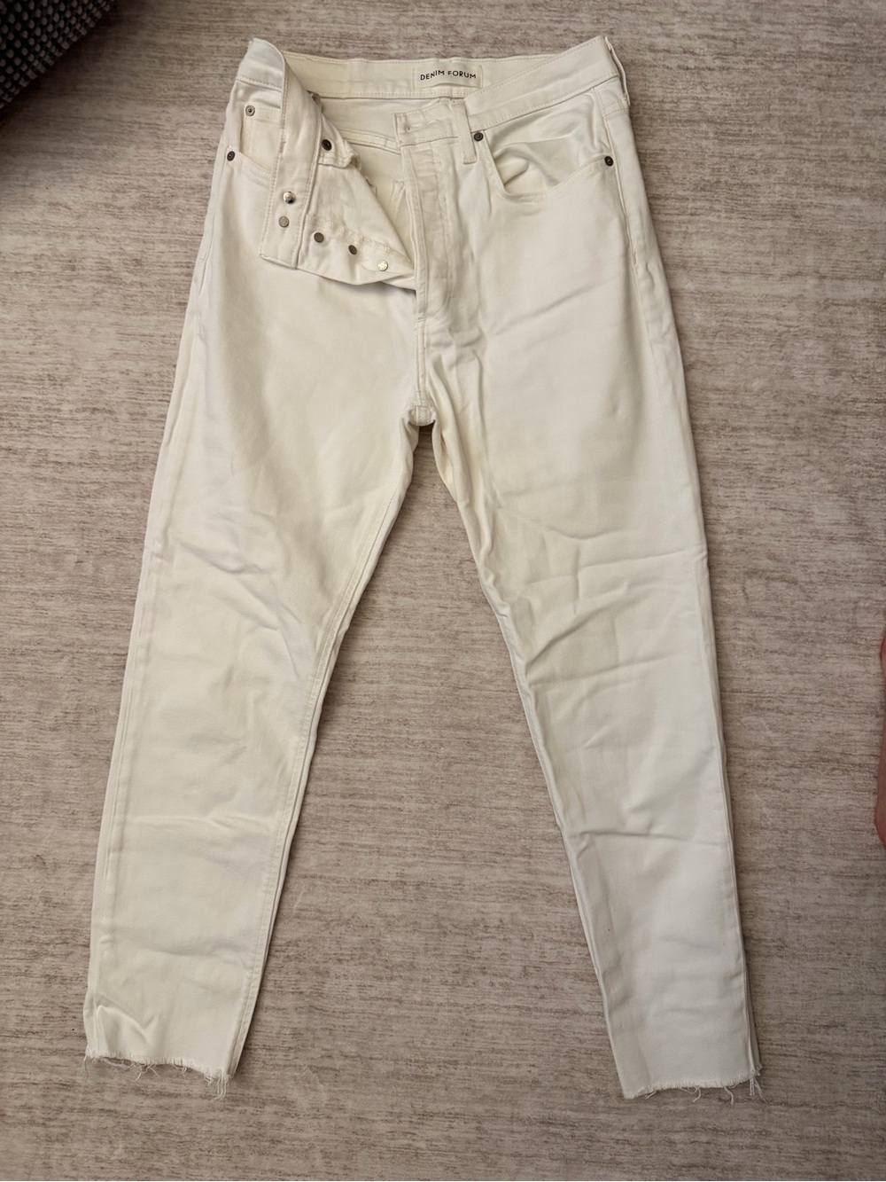 Denim Forum Men's Cream Skinny Jeans